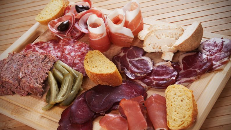 Uruguay: Pair your glass of wine with a picada plate of meats and cheese, including some Uruguayan favorites like danbo (an Edam-like cheese) and magro.